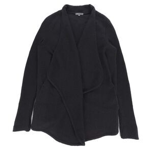 VINCE Wool Shawl Collar Waterfall Cardigan Sweater Quiet Luxury Medium Black